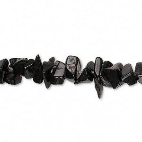 Black Onyx Medium Gemstone Chips - 36" Strand