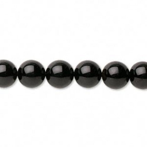 8mm Black Onyx Round Gemstone Beads