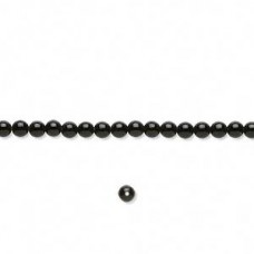 3mm Black Onyx Round Gemstone Beads - strand