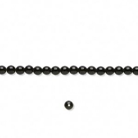 3mm Black Onyx Round Gemstone Beads - strand