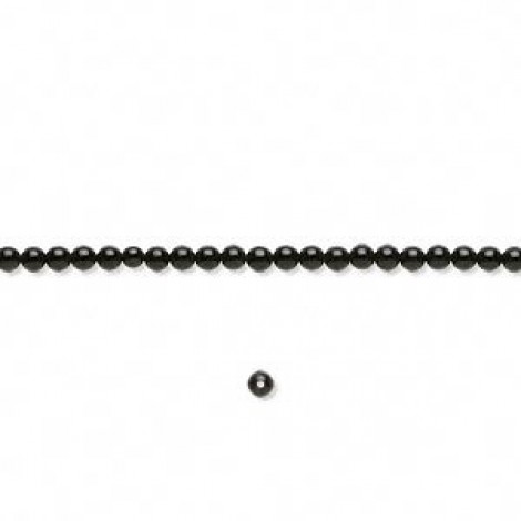 2mm Black Onyx Round Beads - strand