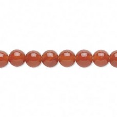 6mm Round Carnelian Gemstone Beads
