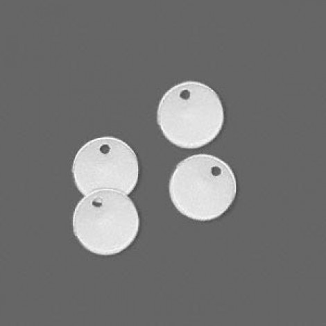 9mm Round 24ga Polished Sterling Silver Blank Drops w-1mm hole - Each