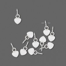 5x4mm Sterling Silver Heart Drops w/Oval jumpring