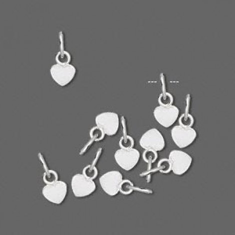 5x4mm Sterling Silver Heart Drops w/Oval jumpring - Per Pair 5x4mm Sterling Silver Heart Drops w/Oval jumpring - Per Pair