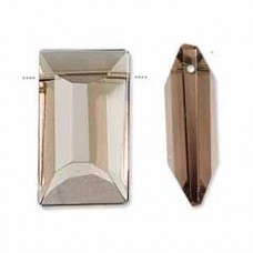 28x16mm Celestial Cr Faceted Rectangle Focal - Smoke - Each