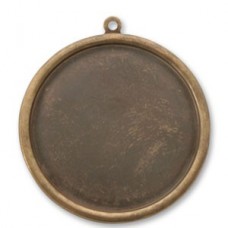 Vintaj Natural Brass 32mm (30mmID) Circle Bezel Pendant