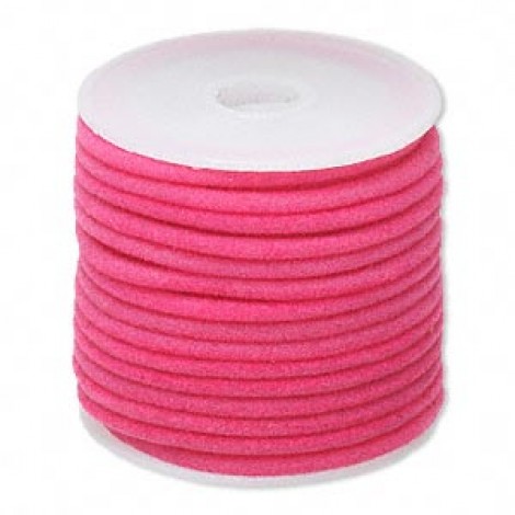 2mm Pink Velveteen Tubular Cord - 25ft/7.5m