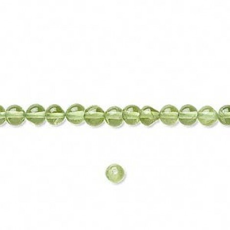 4-5mm Peridot Hand-Cut Round Beads