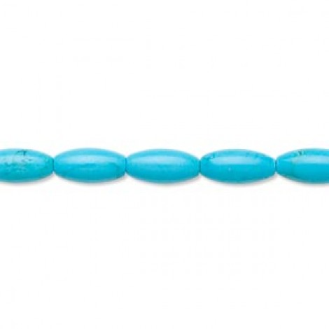 12x7mm Chalk Turquoise Oval Beads
