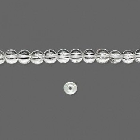 4-5mm Natural Crystal Quartz Gemstone Round Beads