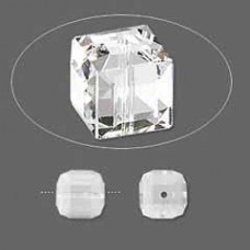 8mm Swarovski Crystal Cubes - Crystal - Pack of 2