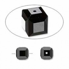 8mm Swarovski Crystal Cubes - Jet