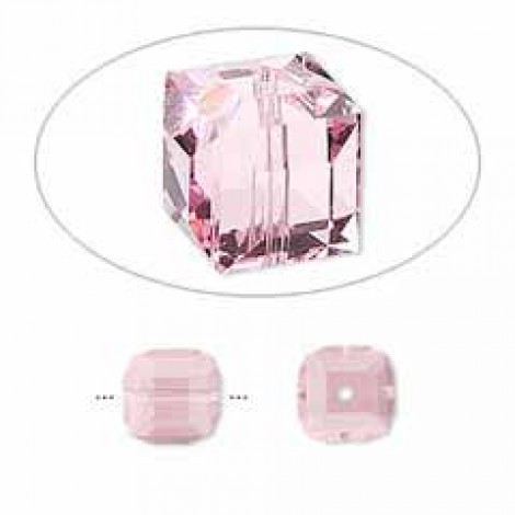 8mm Swarovski Crystal Cubes - Light Rose - Pack of 2 8mm Swarovski Crystal Cubes - Light Rose - Pack of 2