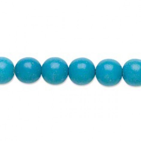 8-9mm Chalk Turquoise Round Beads - 16" Strand