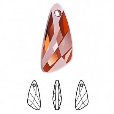 23mm Swarovski 6690 Wing Pendants - Crystal Red Magma - Each 23mm Swarovski 6690 Wing Pendants - Crystal Red Magma - Each