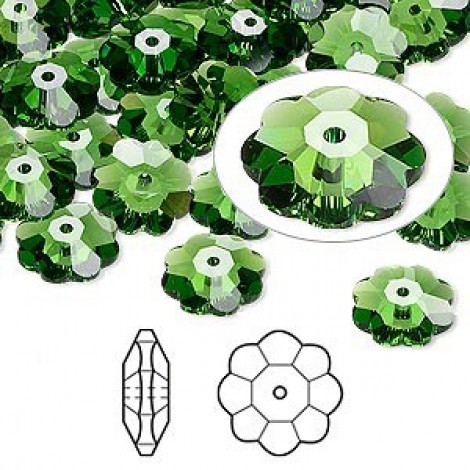6mm Swarovski 3700 Crystal Marguerite Beads - Fern Green