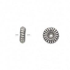 10x3mm Antique Silver Metallized Rondelle Beads - 40-50gm (180-200 beads) 
