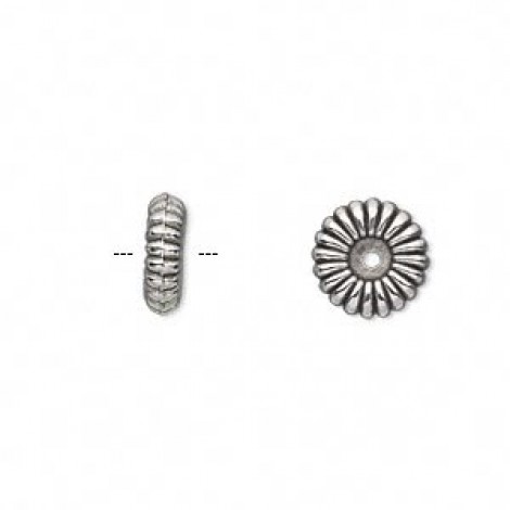 10x3mm Antique Silver Metallized Rondelle Beads - 40-50gm (180-200 beads) 