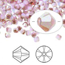 6mm Swarovski Crystal Bicones - Rose Alabaster Satin - Pack of 10