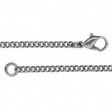 18" (45.7cm) 2.5mm dia Black Oxidised Curb Chain Necklace - Each