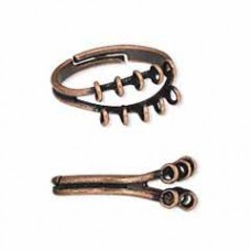 Antique Copper 10 Loop Adjustable Bling Rings - Pack of 2