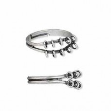 Antique Silver 10 Loop Adjustable Bling Rings - Each