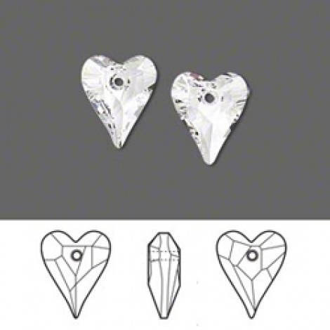 12mm Swarovski Crystal Wild Hearts - Crystal - Pack of 2 12mm Swarovski Crystal Wild Hearts - Crystal - Pack of 2