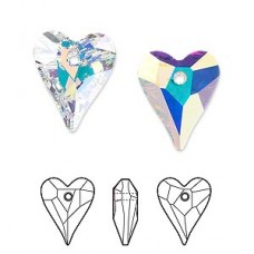 17mm Swarovski Crystal Wild Heart - Crystal AB - Each