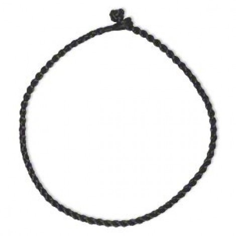 6mm Black Satin Cord Braided 18" Necklace