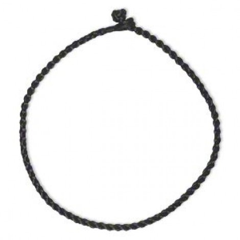 18in (45.7cm) 6mm Diameter Black Satin Cord Braided Necklace - Each 18in (45.7cm) 6mm Diameter Black Satin Cord Braided Necklace - Each