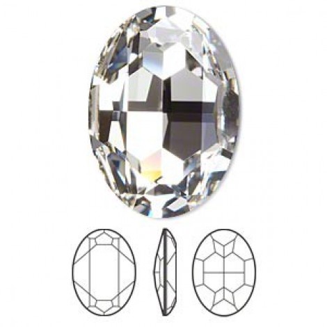 30x22mm Swarovski 4127 Faceted Oval Stone - Crystal