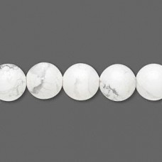 10mm White Howlite Round Gemstone Beads - Per strand