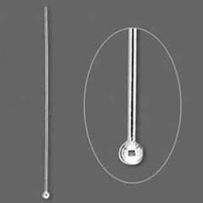 2" (50mm) 24ga Sterling Silver Headpins with 1.5mm Ball