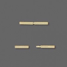 18x2mm (OD) Gold Plated Brass Tube Clasps (1.4mm ID)