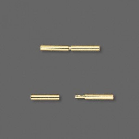 18x2mm (OD) Gold Plated Brass Tube Clasps (1.4mm ID)
