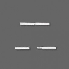 18x2mm (OD) Silver Plated Brass Tube Clasps (1.4mm ID)