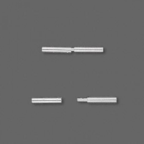 18x2mm (OD) Silver Plated Brass Tube Clasps (1.4mm ID)