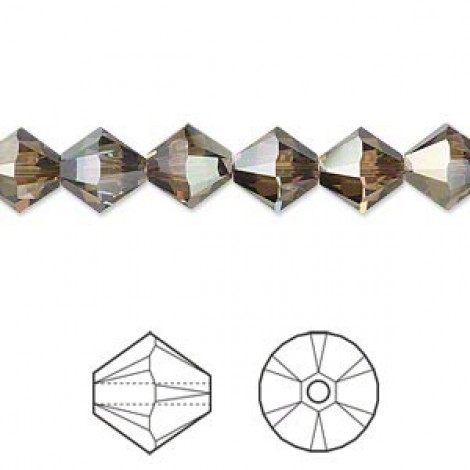 6mm Swarovski Crystal Bicones - Crystal Bronze Shade