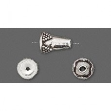 11x8mm Beaded Sterling Silver Cone - Each