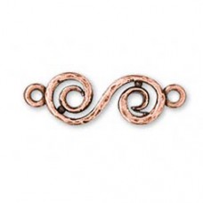 21x9mm Antique Copper Nickel Free Pewter Spiral Link - Pack of 2