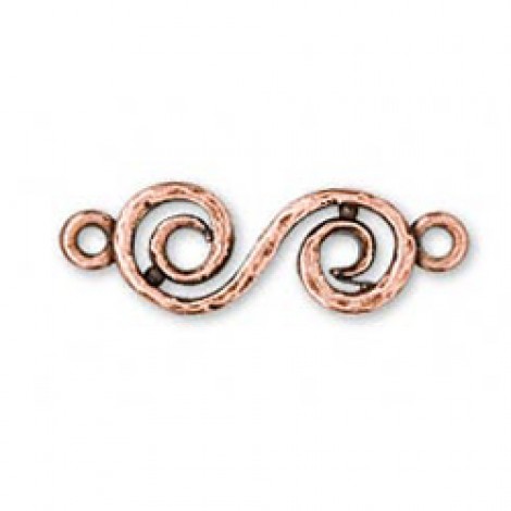 21x9mm Antique Copper Nickel Free Pewter Spiral Link - Pack of 2 21x9mm Antique Copper Nickel Free Pewter Spiral Link - Pack of 2