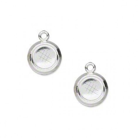 10mm Sterling Silver Round Bezel Cup Drop for 8mm stone