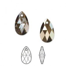 16mm Swarovski 6106 Pear Drops - Bronze Shade - Each