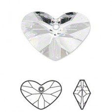 17mm Swarovski Crazy 4 U Heart Pendant - Crystal - Each
