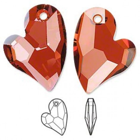 27mm Swarovski Devoted 2-U Heart - Crystal Red Magma