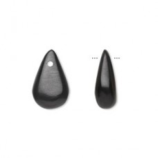 16x10mm Jet Gemstone Teardrops - each