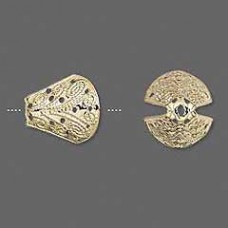 12x10mm Gold Plated Fancy Filigree Cones - Pack of 4