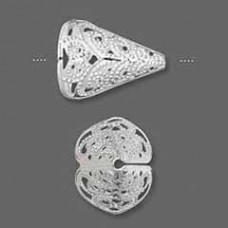16x16mm Silver Plated Fancy Filigree Cones - Pack of 4
