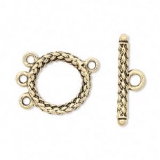 18mm Ant Gold Pewter Lariat Style Toggle - Each